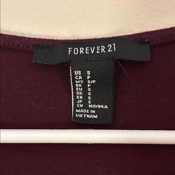 Forever 21 Deep Burgundy Long Sleeve Dress - Picture 2 of 3